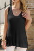Scoop Neck Waffle Knit Flowy Vest